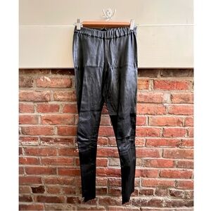 ZINGA Navy Leather Leggings